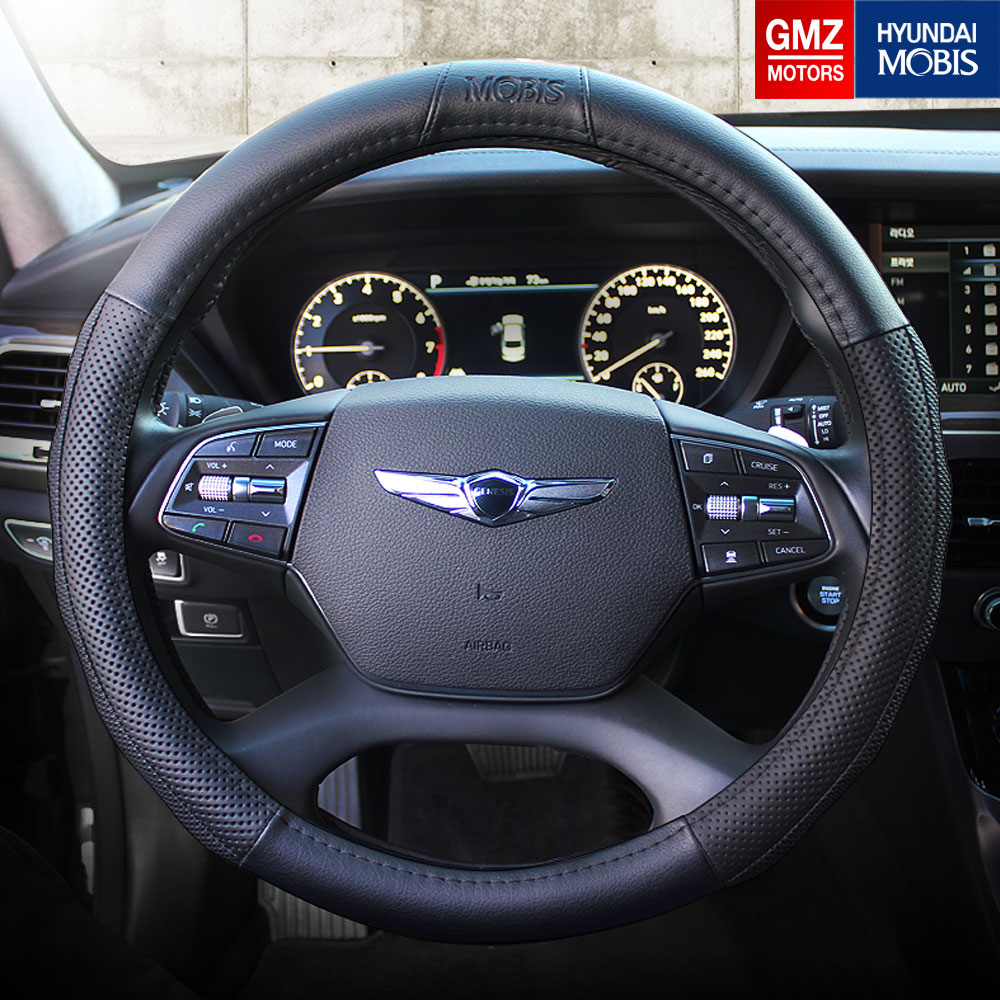 [오늘출발] 지엠지모터스 BMW 520d 핸들커버 모비스 천연가죽 원형 핸들카바