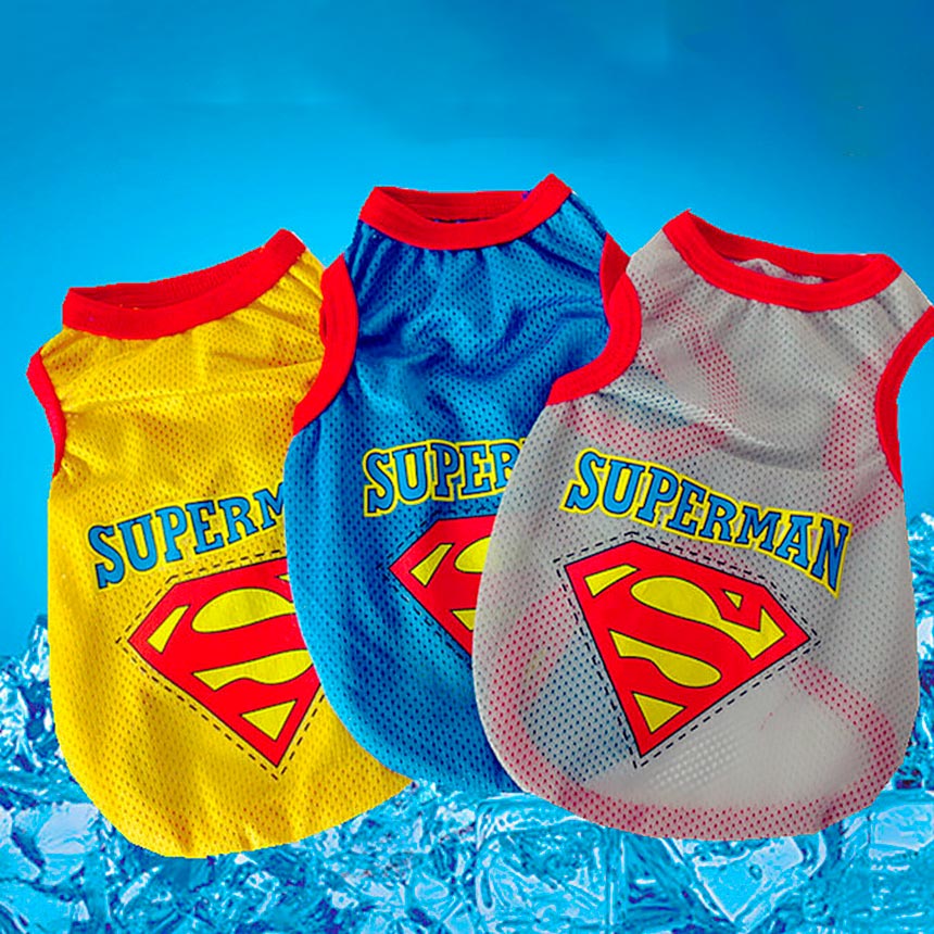 [오늘출발] 1+1 강아지옷 고양이 메쉬 슈퍼맨 나시 티셔츠 실내복 외출복 S-XL 구매 수량별 사은품 및 무료배송