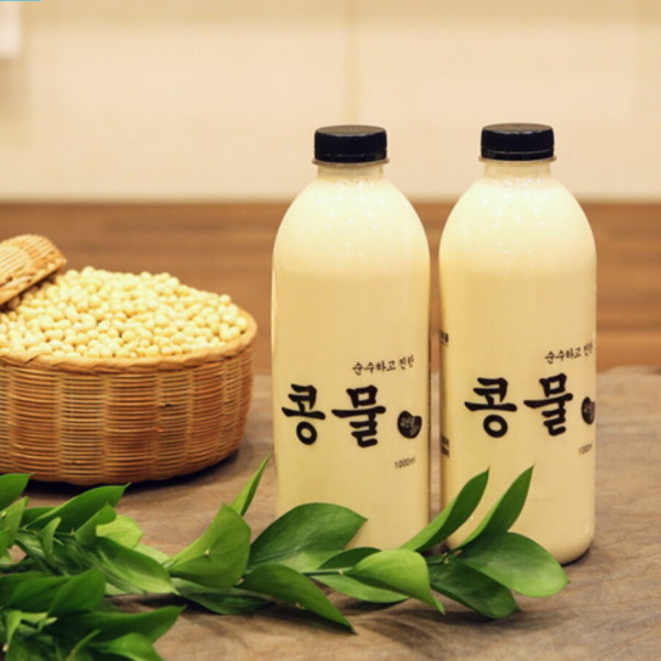 순진식품 맷돌로 갈아 만든  순진 콩물 1000ml 2병  (국내산) 우뭇가사리콩물 콩국수 콩국물