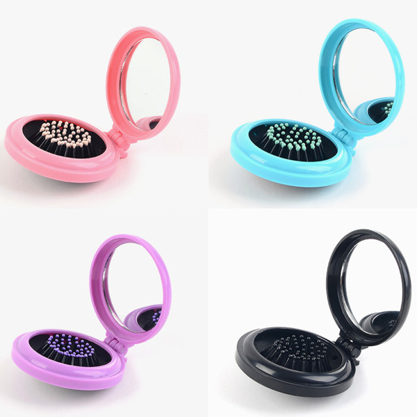 [오늘출발] 가벼운 손 거울 빗 세트 꾸미기 공주 작은 마사지 브러쉬 미니 접이식 판촉물 미용 예쁜 포켓 여성 컴팩트