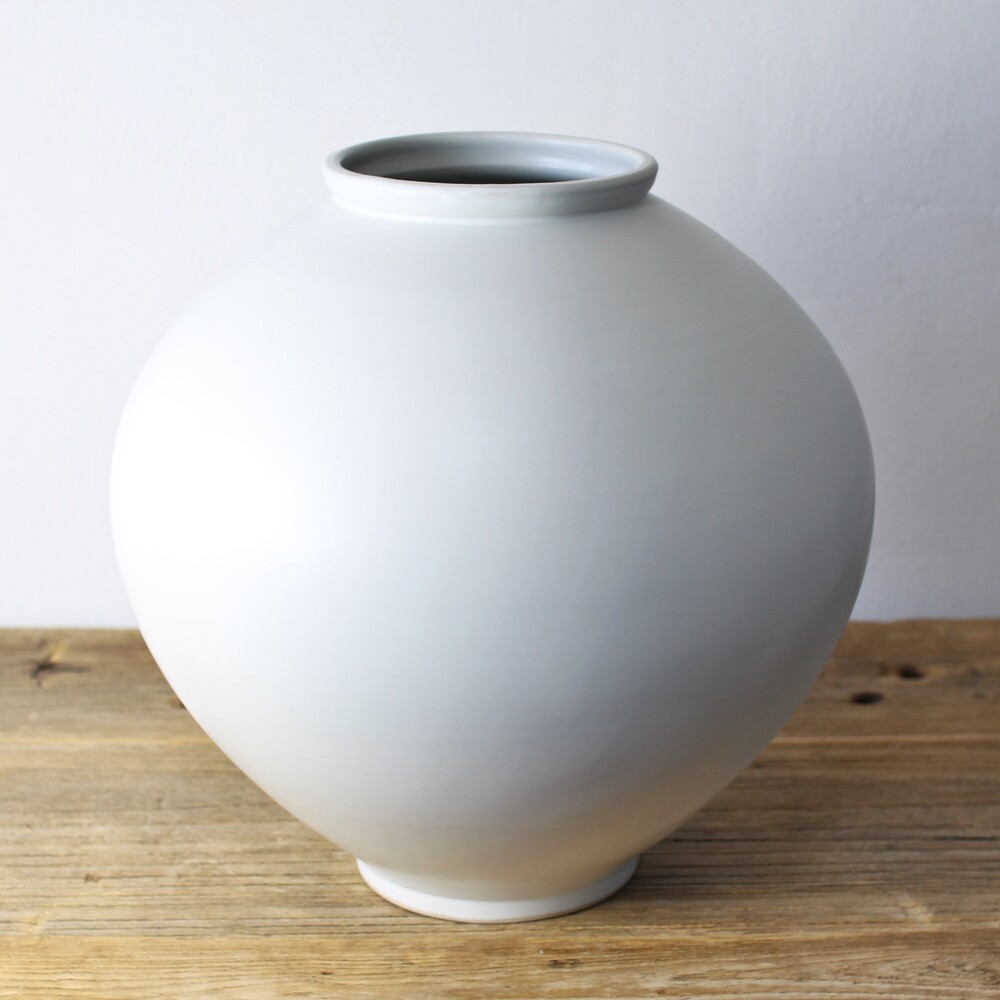 [오늘출발] 핸드메이드 무광 달항아리 5호 40cm 대사이즈 도자기화병 돌상 단지 풍수지리 인테리어 작품도자기