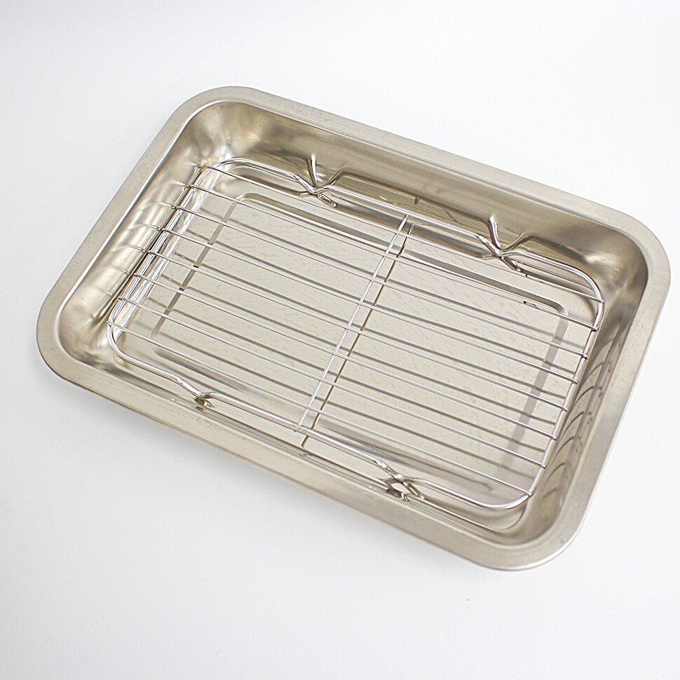 사각 스텐바트 사각트레이 밧트 스테이크 스텐그릇 논슬립쟁반 레스팅 기름망 스텐