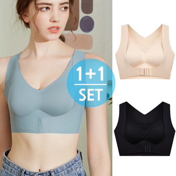 [오늘출발] 플레이워크 (1+1) X밴딩 자세교정 여성 심리스브라 노와이어 브라 보정 브라탑 1+1세트 1+1세트 무료배송