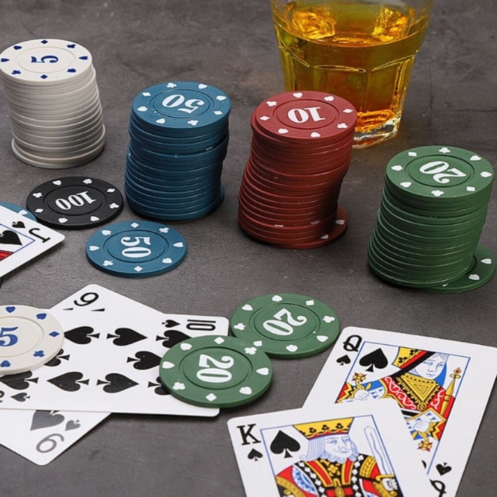 홀덤 포커 트럼프 칩 세트 홀덤 게임 용품 카드칩 100P