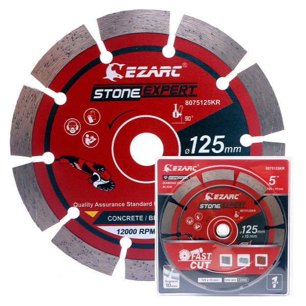 [오늘출발] EZARC 다이아몬드 마른날 5인치 1.6T 석재용 콘크리트 대리석 화강석 세멘 돌 벽돌 블럭 절단석 그라인더날