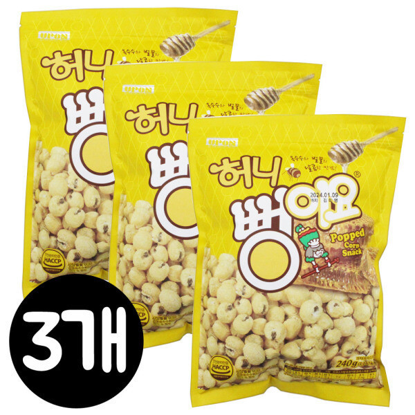 [서울식품][스마일배송] 뻥이요 허니뻥이요 240gx3개/예감/뻥이요/브이콘/글래진