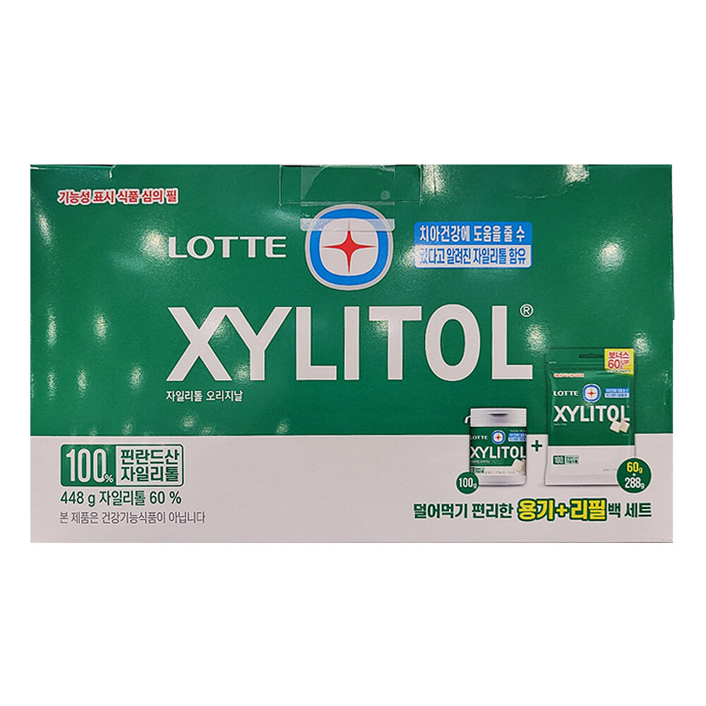 롯데웰푸드 롯데 자일리톨껌 오리지널 리필백348g+용기100g 448g 코스트코