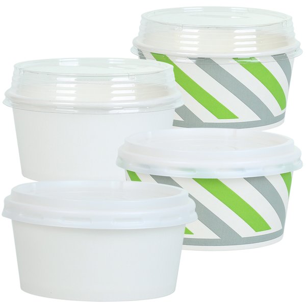 [오늘출발] 520cc 종이그릇 100개 뚜껑포함 일회용기 컵밥 포장 배달용기