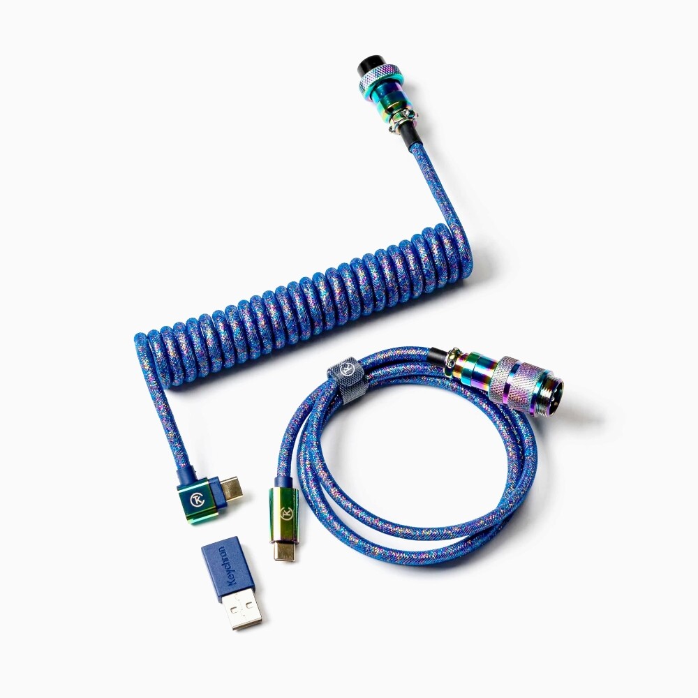 [오늘출발] 키크론 키크론 프리미엄 항공 케이블 코일 USB C타입 앵글 레인보우 블루 Cab-8