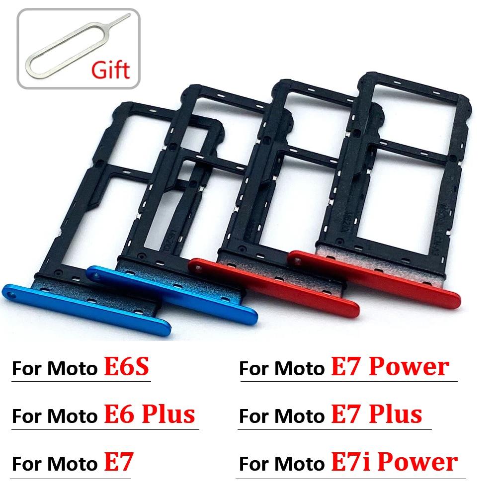 SIM 카드 트레이 칩 슬롯 서랍 홀더 어댑터 소켓 교체 부품 모토 E7 전원 E6 플레이 E6S E7i 플러스
