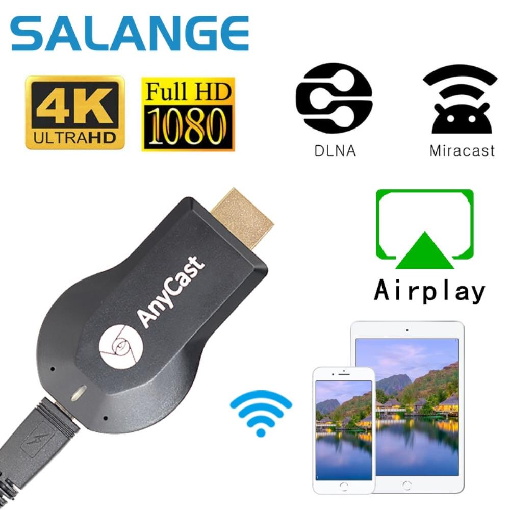 [호환] AnyCast 무선 디스플레이 TV 동글 수신기 애플 호환 안드로이드 휴대폰 프로젝터 DLNA 에어플레이 M2 M4 플