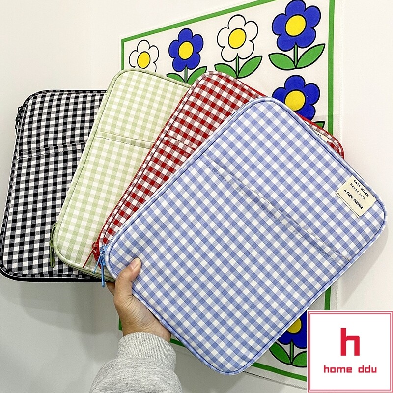 [오늘출발] 홈뚜 체크무늬 아이패드 미니 프로 파우치 11인치 12.9 케이스 갤럭시탭 맥북