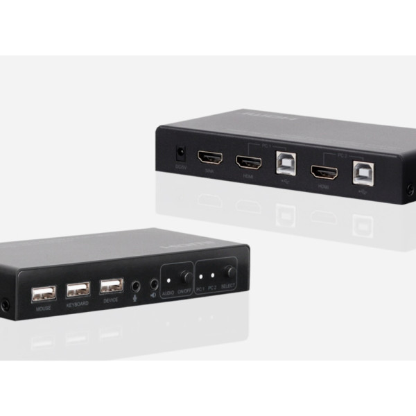 [오늘출발] 윈도우/맥호환 서버실용 HDMI KVM 스위치(2대1) 케이블 광 솔루션 SWITCH