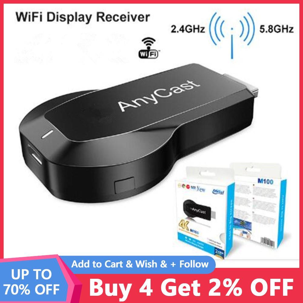 [호환] 1080P M100 5G 2.4 4K TV 스틱 HDMI 호환 무선 WiFi 디스플레이 동글 수신기 AnyCast for Airplay