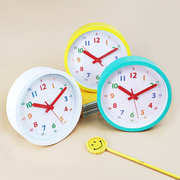 [메리트산업][오늘출발]핫클락 175파이 탁상시계 겸용 어린이 교육용 시계보기 아이방 인테리어 무소음 벽 시계 국내생산 무료배송