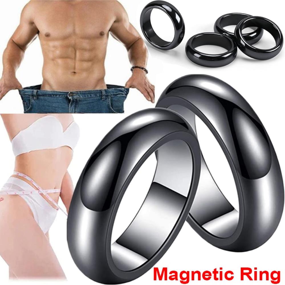 블랙 적철광 자기 반지 여성 남성 자연 치유 에너지 치료 체중 감소 슬리밍 건강 관리 보석