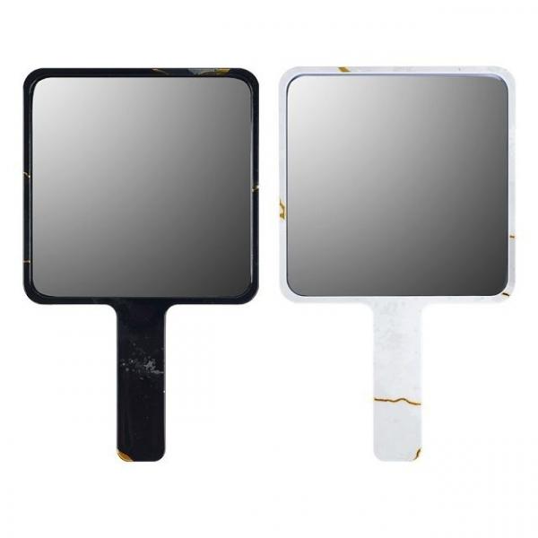 휴대용 손잡이 정사각 마블 손거울-미니 색상랜덤