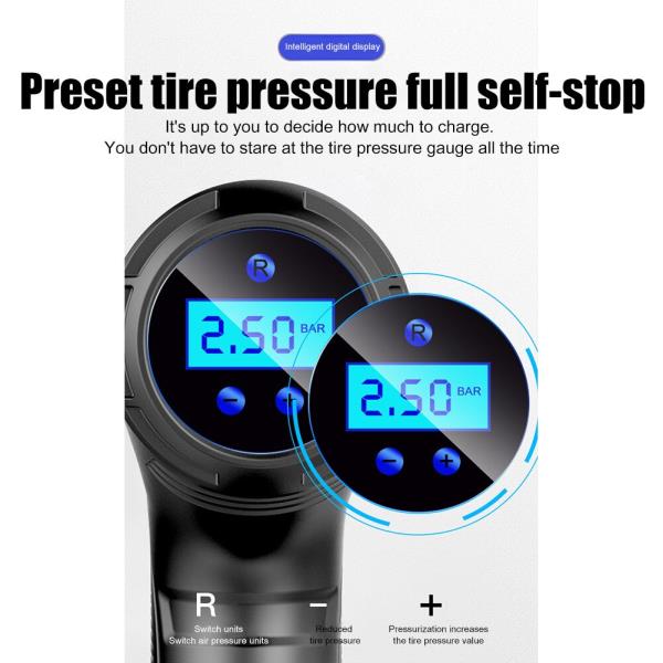 타이어공기주입기 자동차 공기 압축기 무선 팽창 펌프 디지털 디스플레이 150PSI 전기 ABS 타이어 인플레