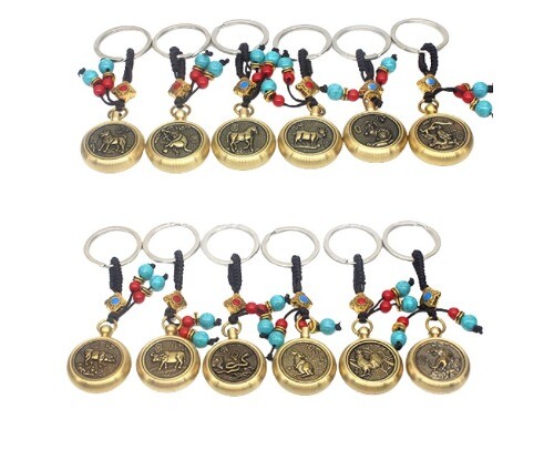 띠별행운키링 12지신 황동 띠키링 열쇠고리 엽전 호랑이