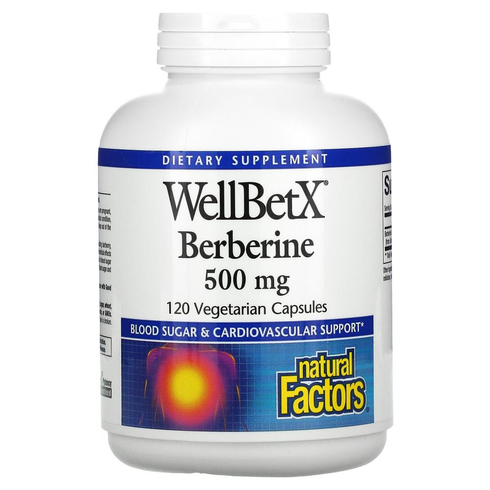 내츄럴팩트 웰벳 베르베린 채식주의자 버베린 Natural Factors WellBetX Berberine 500mg 120캡슐
