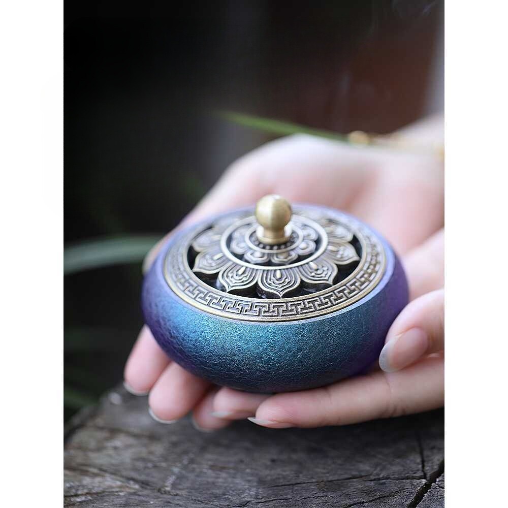 구리 향로 아로마테라피 백단향 공예 인센스 명상