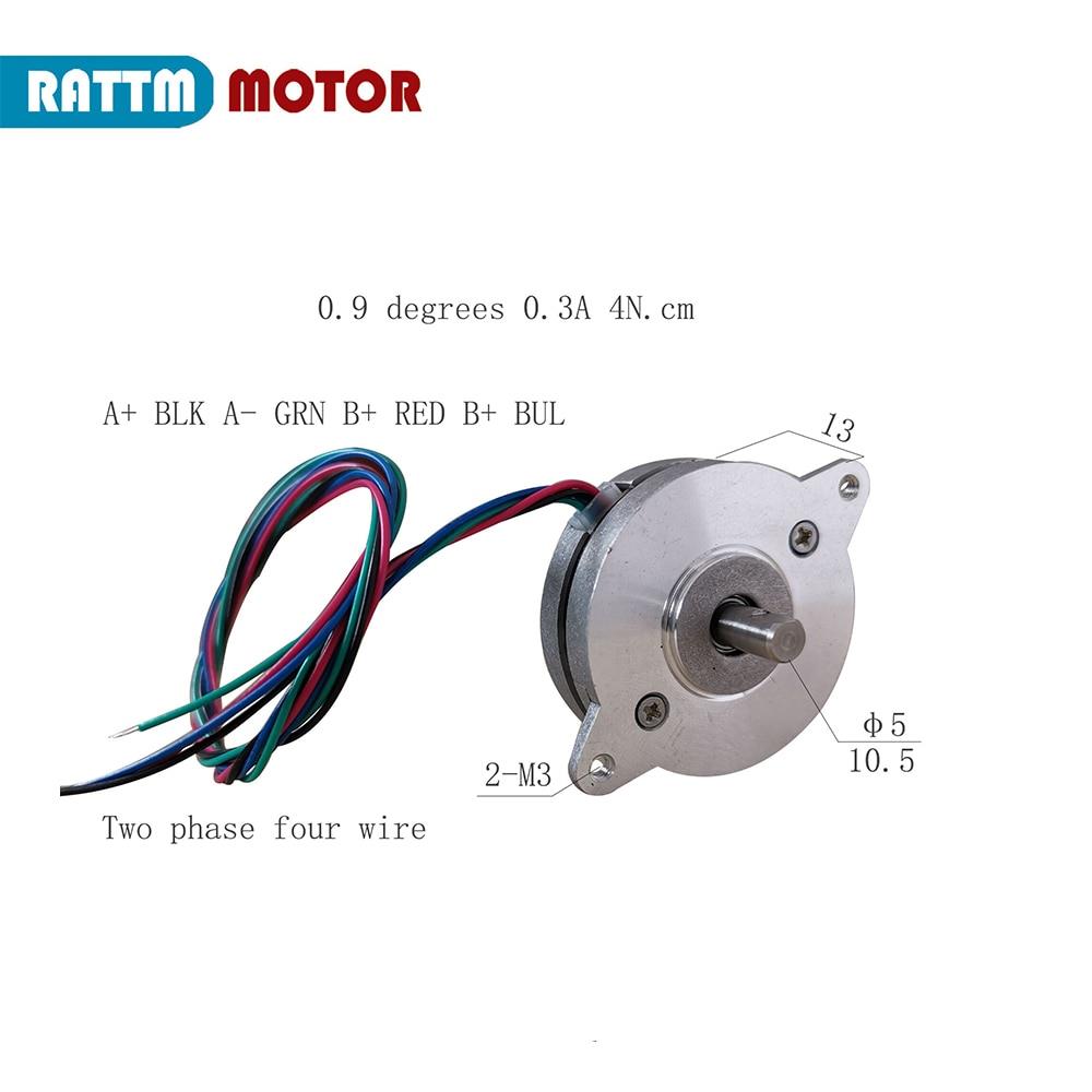 원형 얇은 Nema 14 스테퍼 모터 바이폴라 0.5A 7 Ncm/10.9oz 36x12.5mm 4 와이어 0.9deg