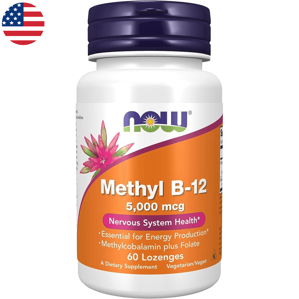 나우푸드 메틸코발라민 5000 mcg 메틸엽산 비타민B12 녹여먹는 사탕 60정
