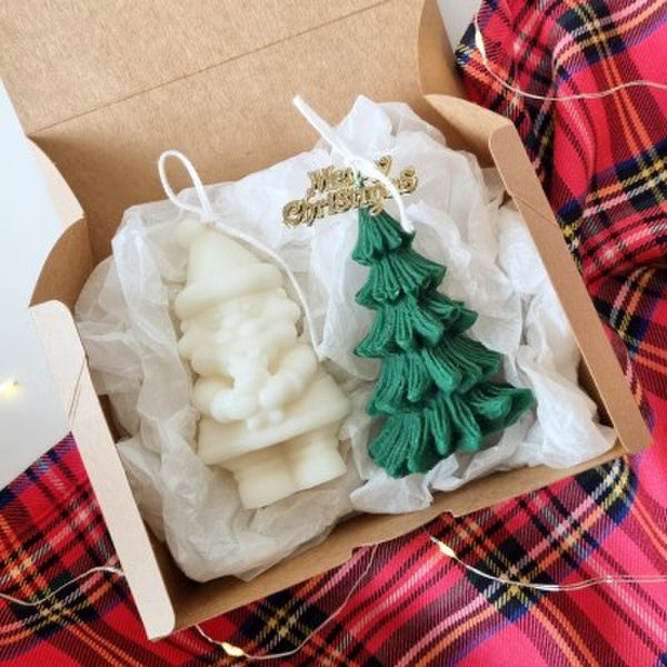 (텐바이텐)무료선물포장 크리스마스 트리캔들 + 루돌프 산타캔들 선물 세트