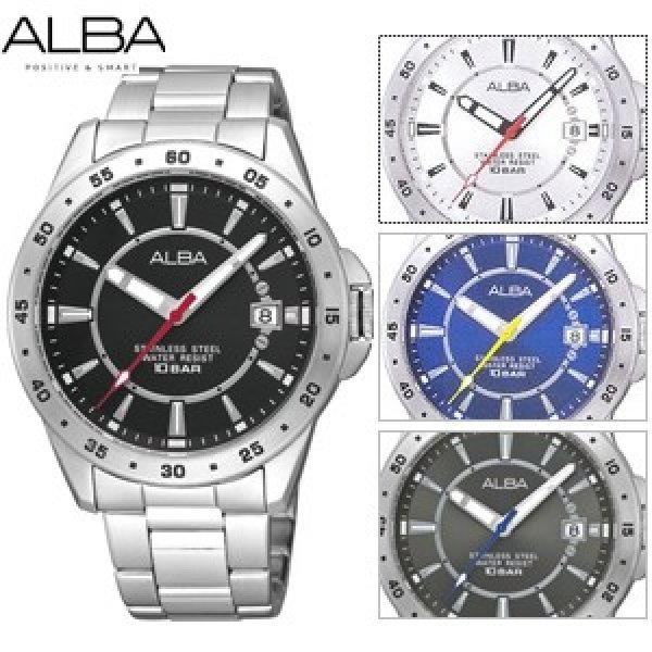 (핫트랙스)AXHH47X1 - ALBA 正品 알바 액티브젠트 남성용 메탈시계 AXHH41X1 (4종택1)