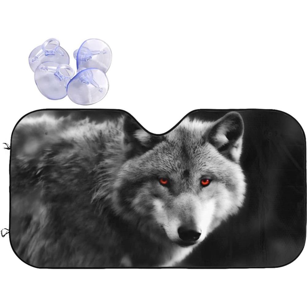 차 차양 Wolf with Red Eyes 자동차 앞 유리 Sun Viso Shade for Front Window 자동 선 바이저 열 보호 스