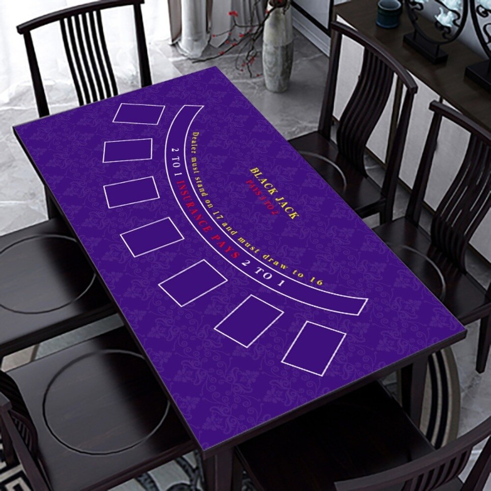 텍사스 홀덤 테이블 매트 방수 내유 무세척 먼지 방지 체스 바카라 -블랙잭 패턴/80 x 140cm