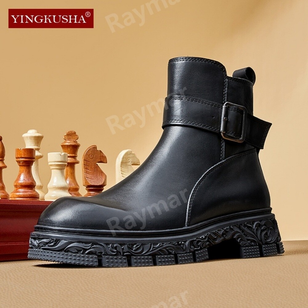 남성부츠 가죽워커 오토바이신발 raymar하이 탑툴링 마틴탑 레이어 소가죽 스타일-갈색/41