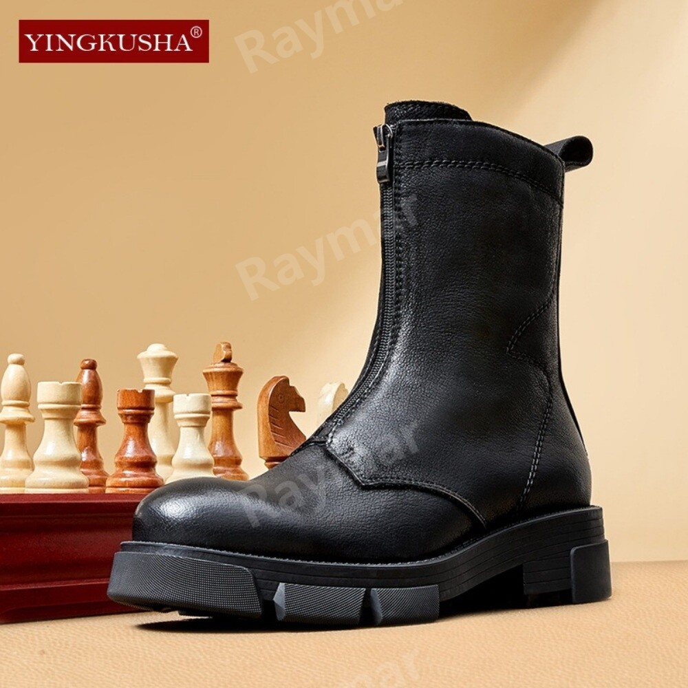 남성부츠 가죽워커 오토바이신발 raymar 툴링 마틴탑 레이어 소가죽 오토바이영국 스타일-검은 색/41