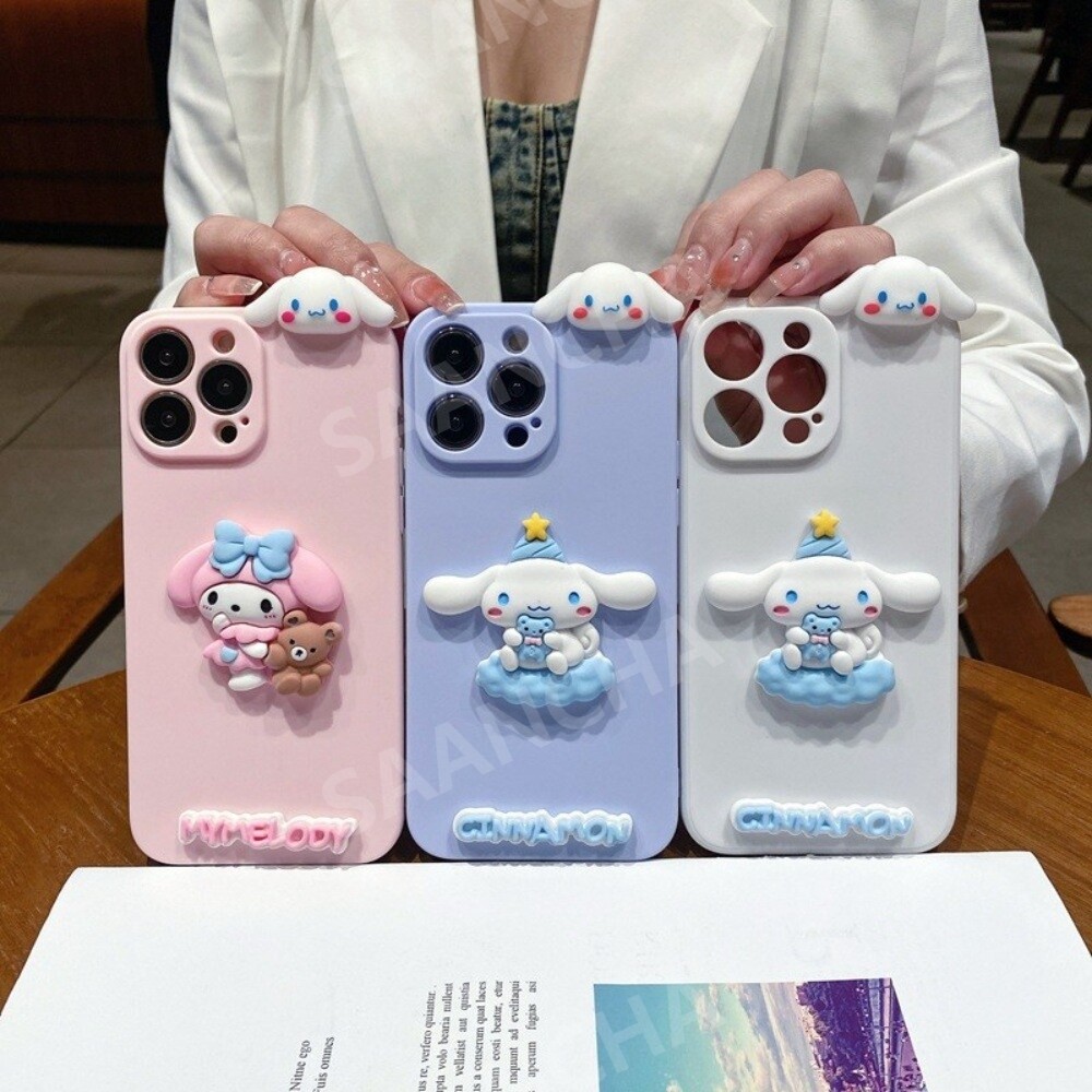 [해외] 마이멜로디 시나모롤 3D 입체문자 소프트 케이스 삼성 갤럭시 아이폰 샤오미 모든 핸드폰