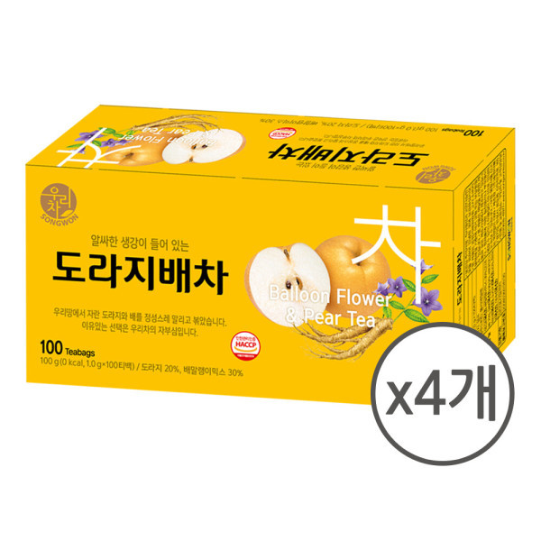 [송원식품][오늘출발] 우리차 송원 도라지배차 100Tx4개 400T