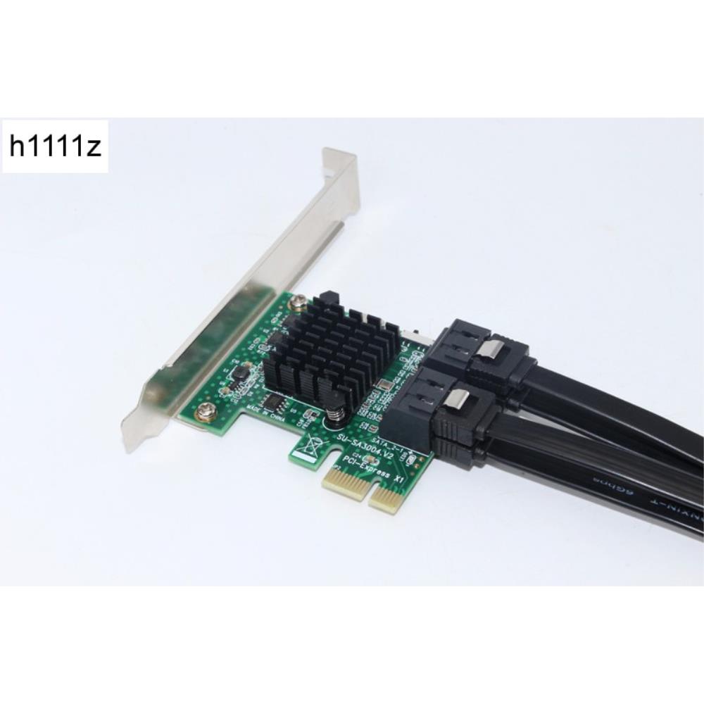 [해외] SATA 카드 PCI-Express 1x-4 포트 3.0 6Gbps 확장 어댑터 ASMedia1061 1093 칩셋 PC 컴퓨터 SATA3.0 NEW