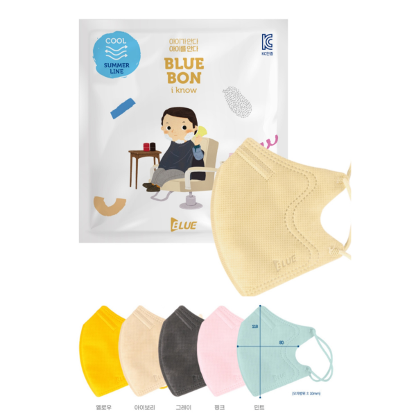 블루본 블루본 아이노우 썸머라인 새부리형 마스크 소형 (3세~8세용) - 50매