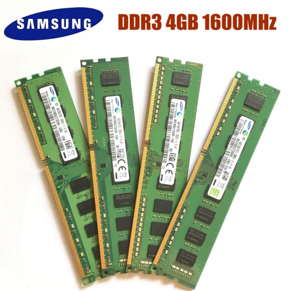 [해외] [호환] 호환 삼성 데스크탑 RAM 메모리 4GB DDR3 PC3 PC3L 12800U 1600 MHZ 1RX8 2RX8
