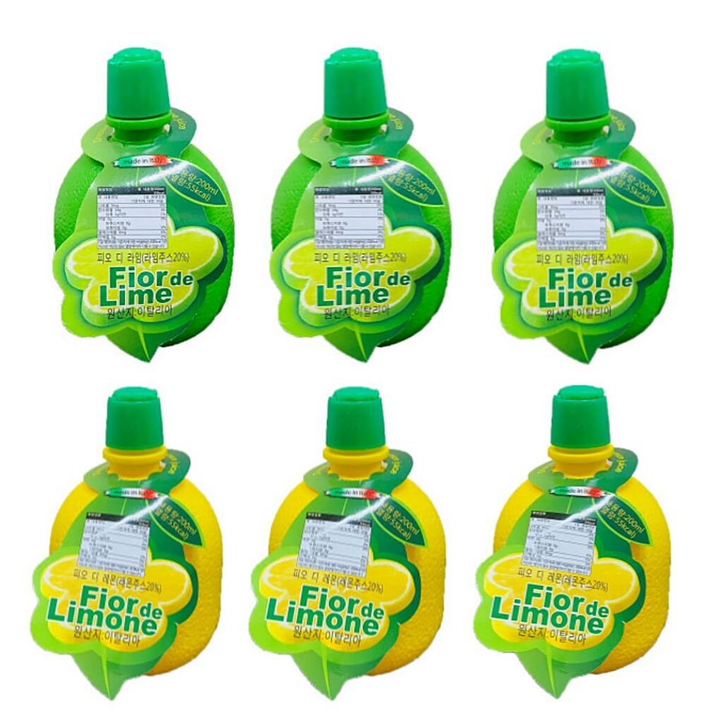 피오디레몬 피오디세트 레몬즙 다용도과일즙 라임즙3개+레몬즙3개 총6개 비린맛제거