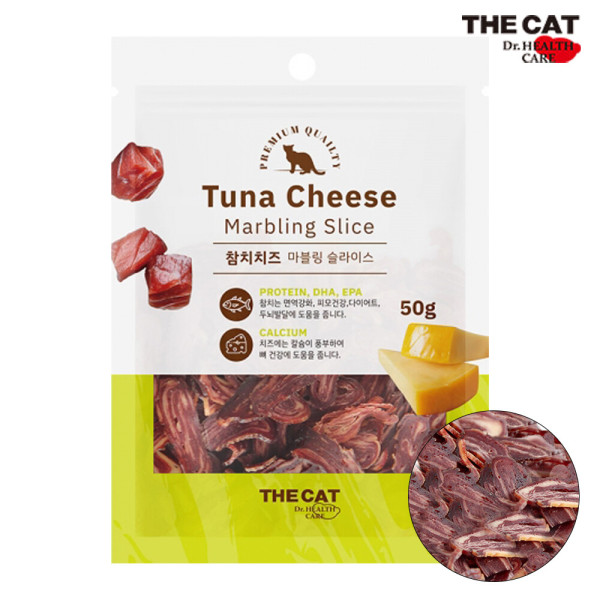 [오늘출발] 더캣 마블링 슬라이스 50g 참치 치즈 고양이 육포간식