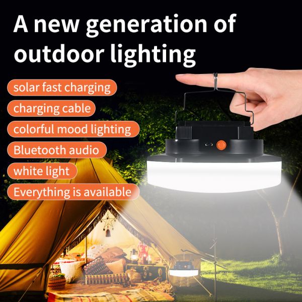 손전등 캠핑 랜턴 낚시 미니 후레쉬 15600maH 충전식 LED 자석 강한 빛 줌 태양 텐트 라이트 휴대용 작업