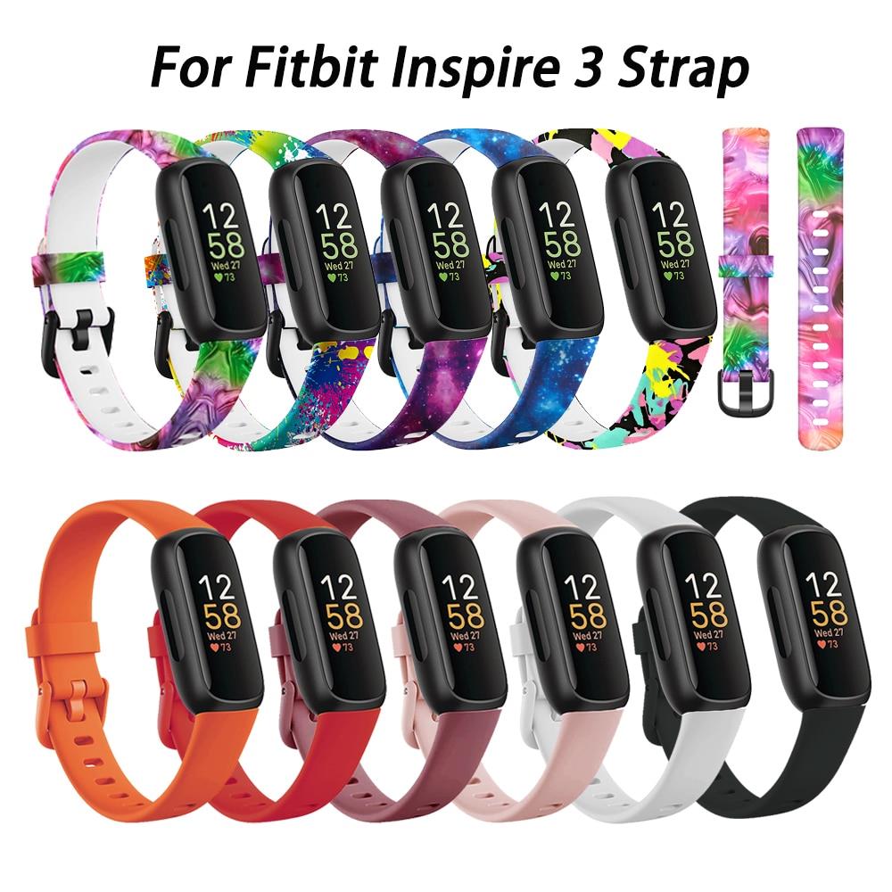 Fitbit Inspire 3 용 실리콘 손목 밴드 스마트 워치 팔찌 시계 없음
