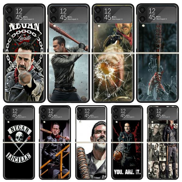 [호환] 스마트폰 가죽 다이어리 범퍼 소프트 케이스 Negan 워킹 데드 휴대폰 삼성 호환 갤럭시 Z 플립 3 5G 4 5 블