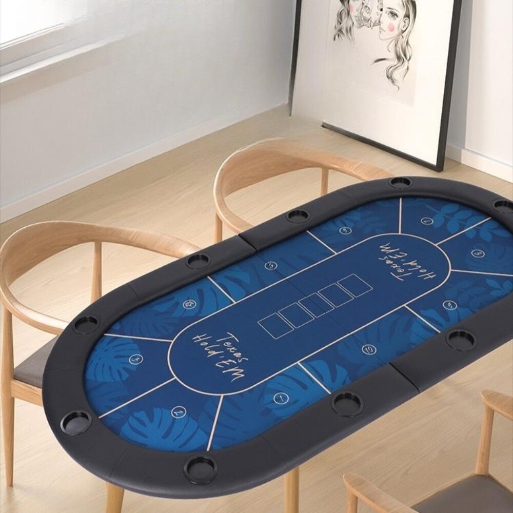 대형 홀덤 매트 원카드 바카라 보드 원형 게임용 접이식 마작 테이블