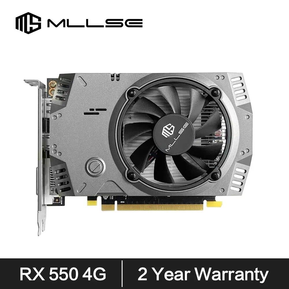 [해외] MLLSE AMD RX 550 4GB 그래픽 카드 GDDR5 128Bit DVI HDMI DP PCI-E 3.0 Radeon GPU Rx 게임 비디오 Placa