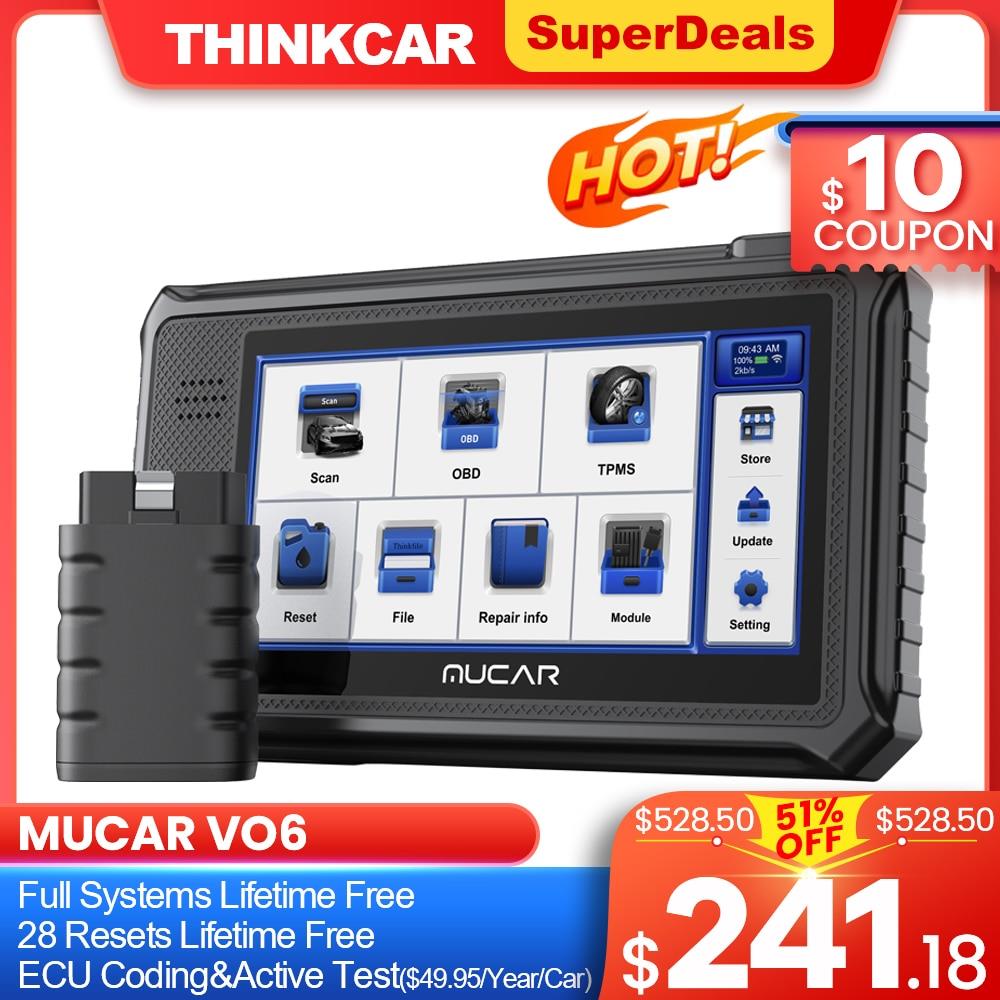 THINKCAR MUCAR VO6 VO7 전문 자동차 진단 도구 전체 시스템 OBD2 스캐너 OBD 자동 ECU 코딩