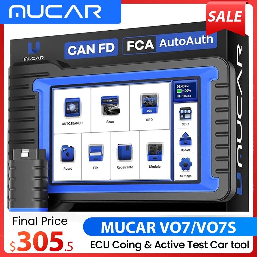 MUCAR VO7/VO7S 자동차 진단 도구 양방향 ECU 코딩 Obd2 스캐너 전체 시스템 28 재설정 서비스 자동 AutoAu