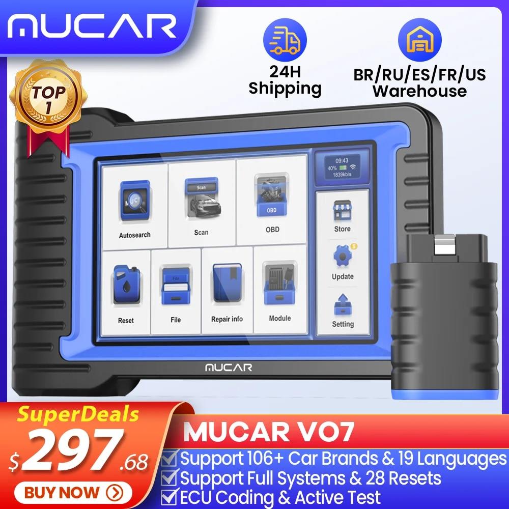 MUCAR 전문 자동차 진단 도구 시스템 Obd2 스캐너 OBD 자동 ECU 코딩 활성 테스트 VO6/VO7