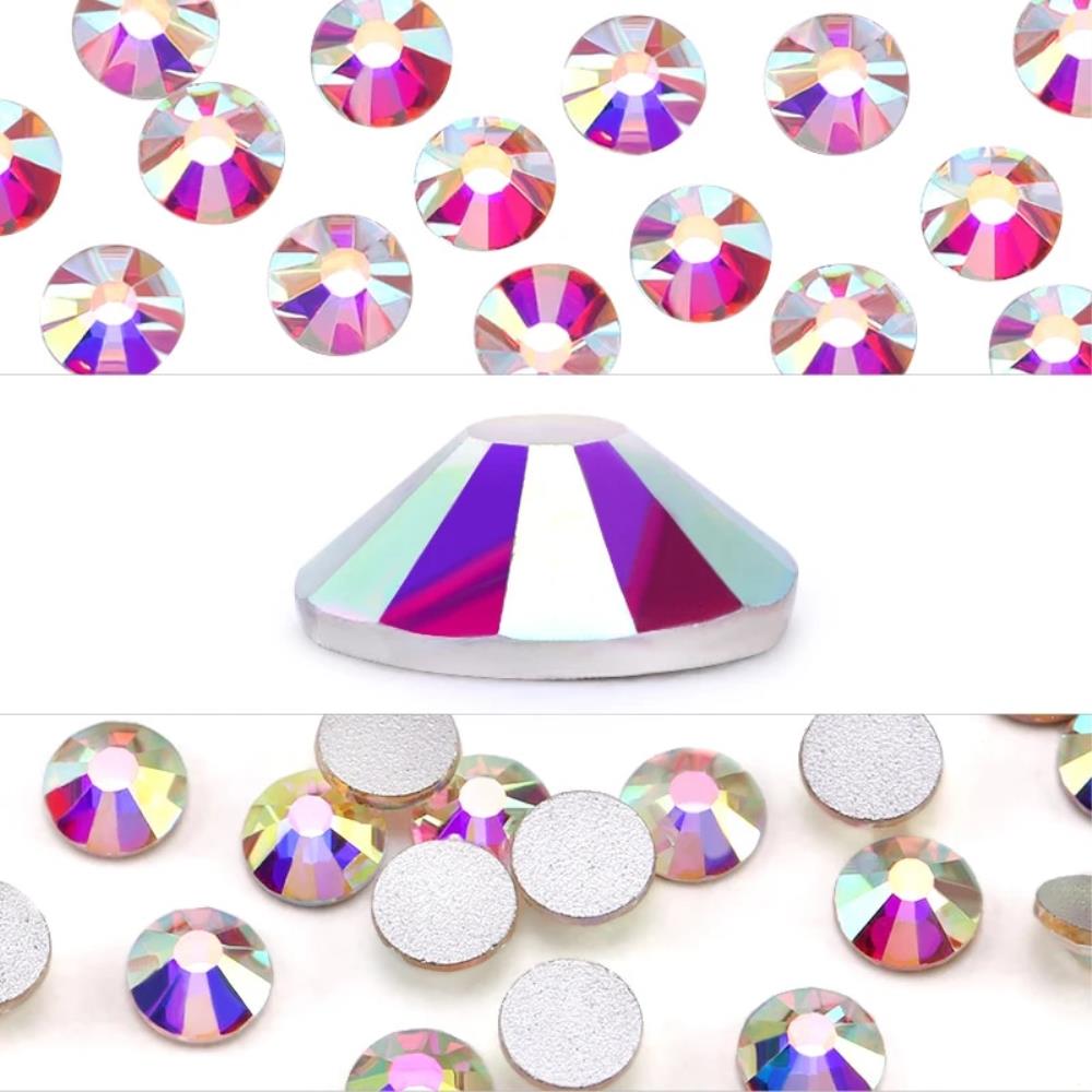 슈퍼 반짝이 모조 다이아몬드 크리스탈 AB SS3-SS40 비 핫 수정 FlatBack Strass 바느질 패브릭 의류 네일