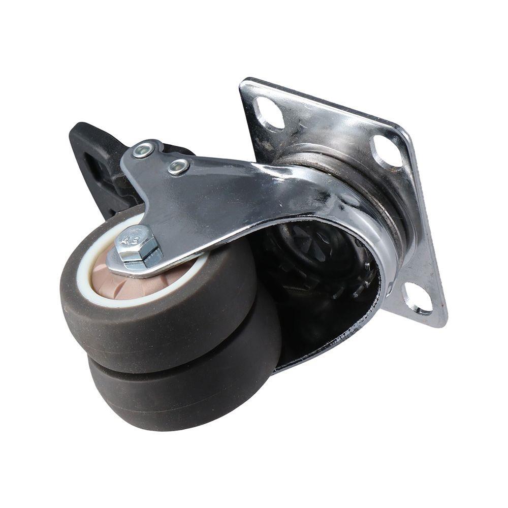 가구 플레이트 캐스터용 헤비 듀티 깔판 회전 휠 2 개의 브레이크 인치 캐스터 바닥 표시 없음 4 개